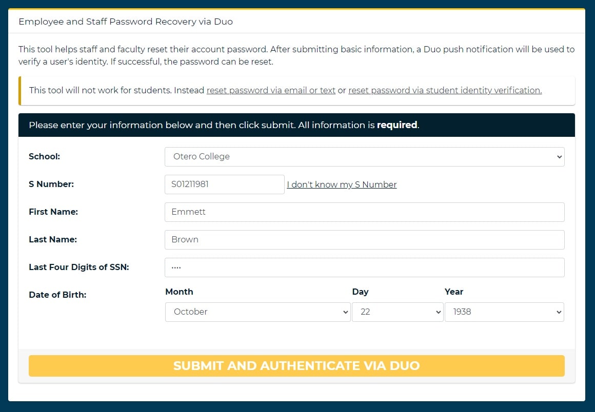 Password Reset via Email or Text Message Form