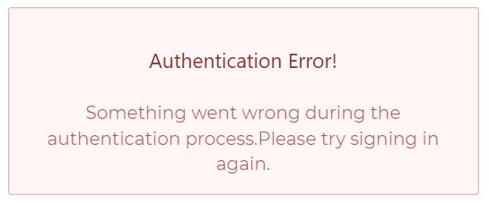 Authentication Error